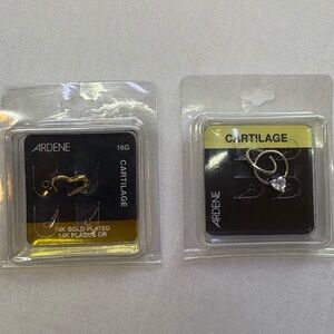 Ardene 14K Gold Plated and Silver Cartilage Earring Set 16G Piercing Jewelry